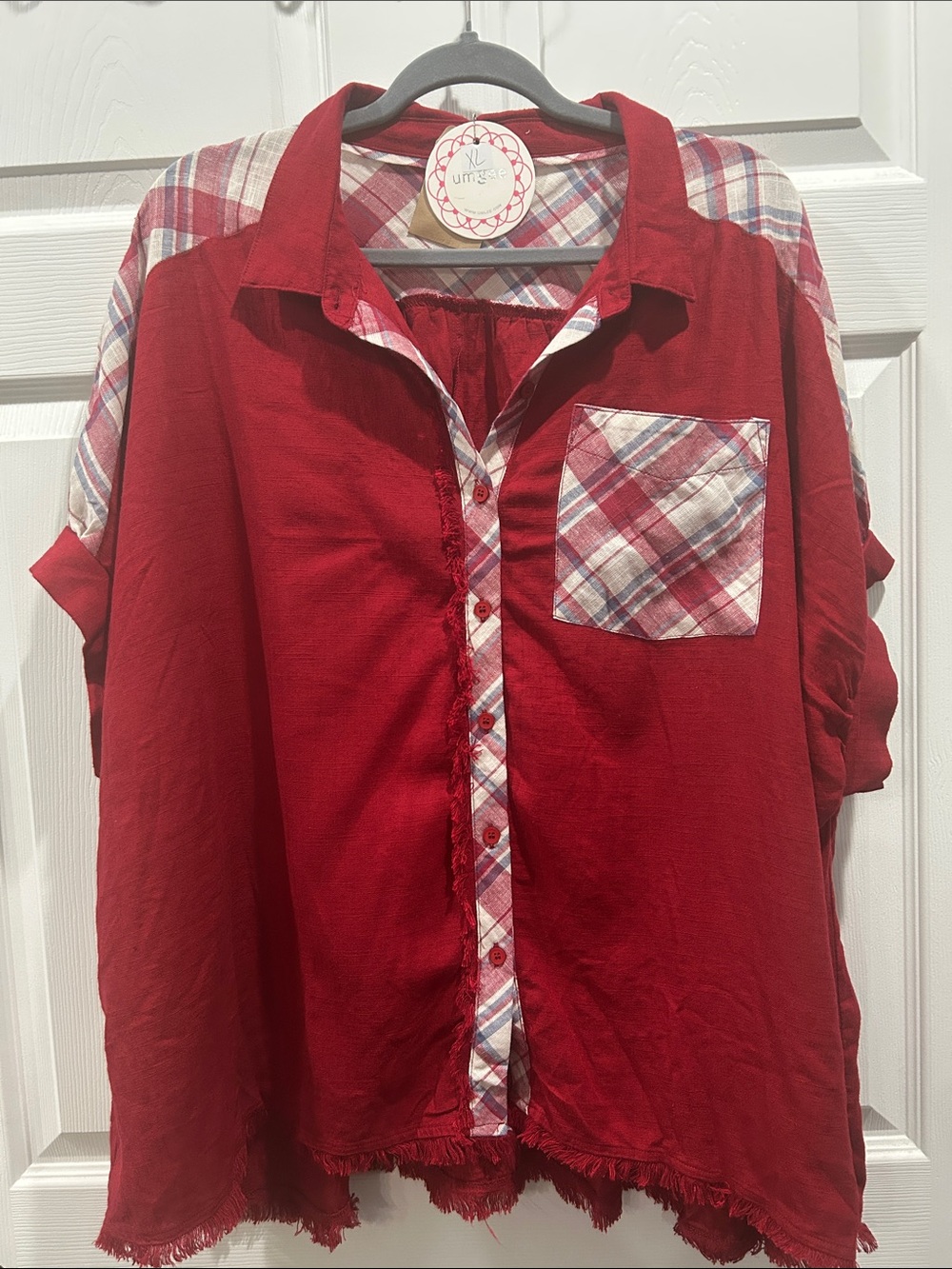 NWT Umgee patriotic button-down top